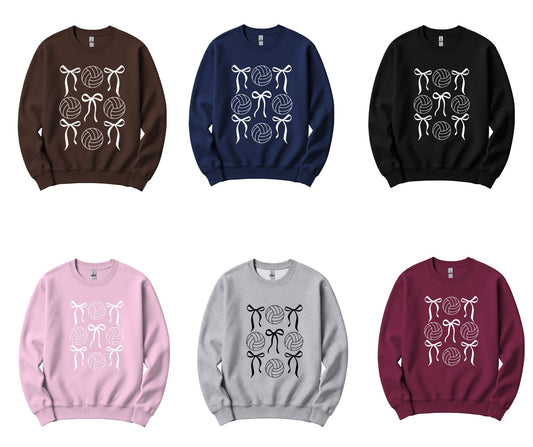 VOLLEYBALL AND BOWS CREWNECK