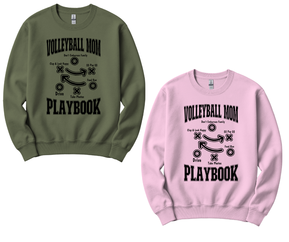 VOLLEYBALL MOM PLAYBOOK CREWNECK